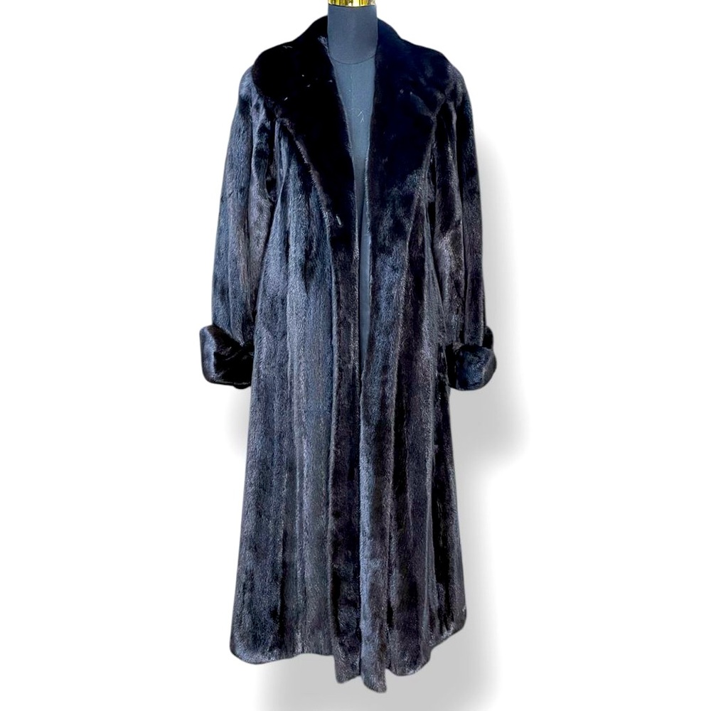 Gartenhaus Dark Brown/Black real MINK Fur Coat Size M
